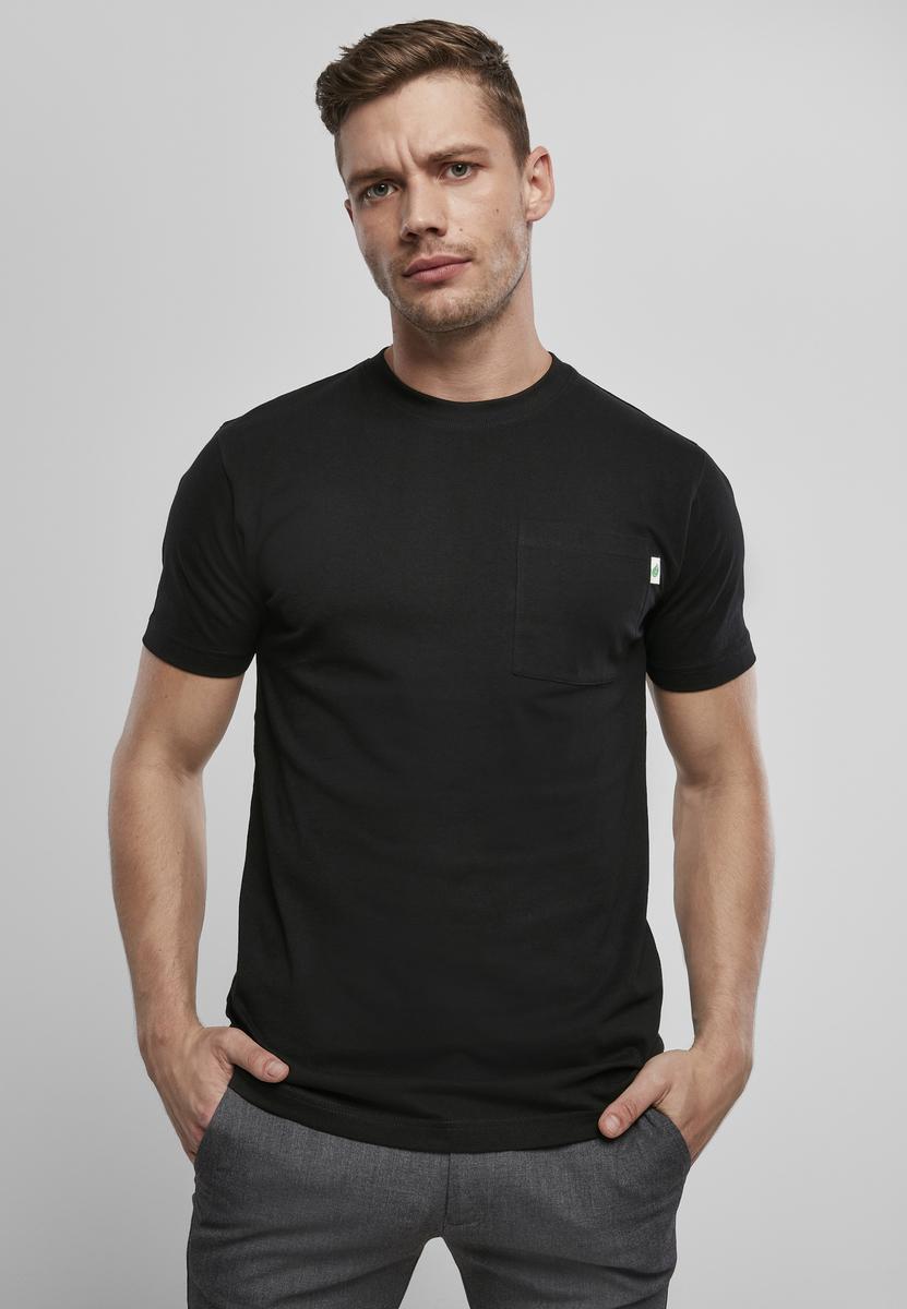 Levně Základní kapesní tričko z organické bavlny černé
