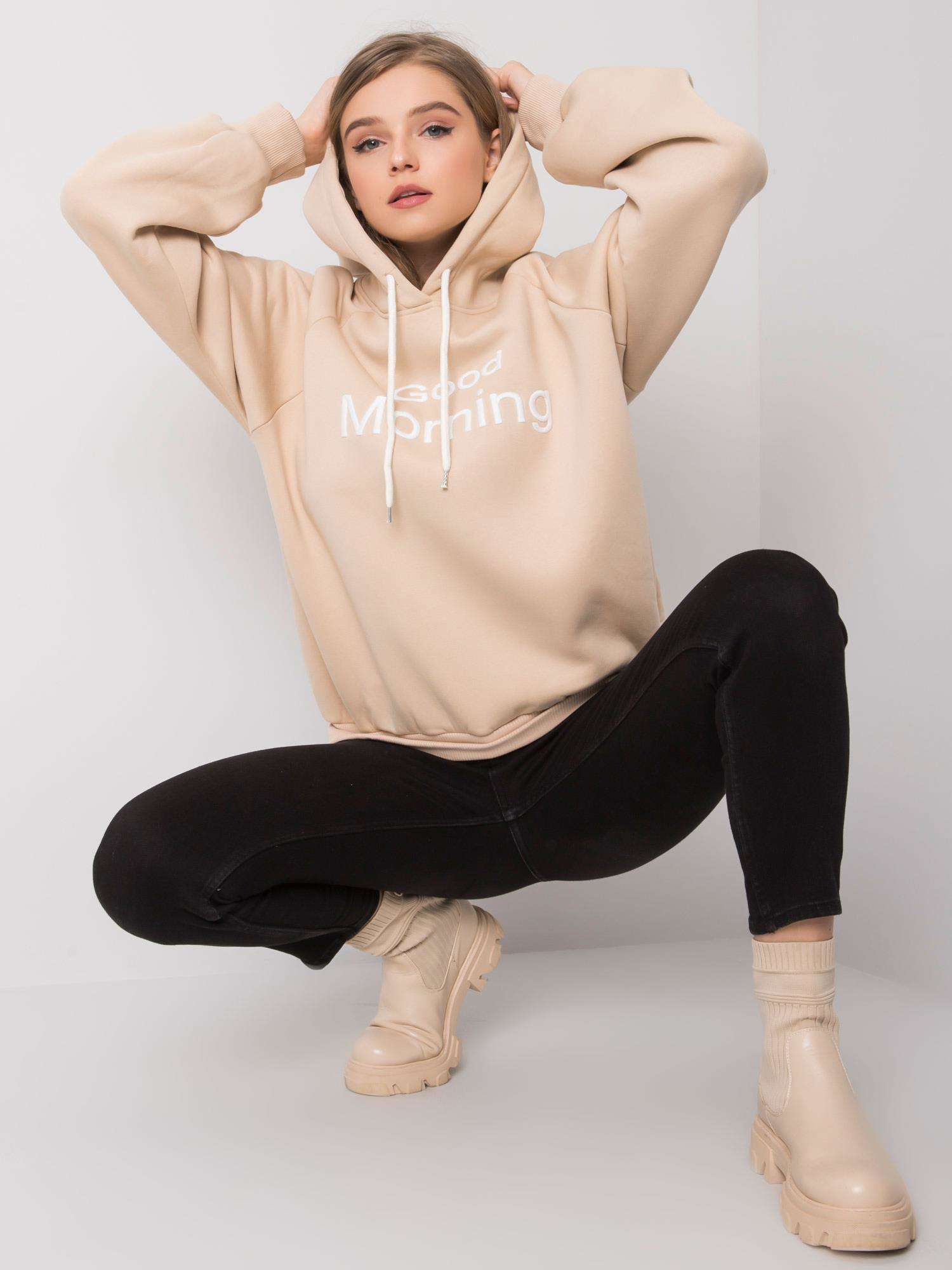 Beige Padded Sweatshirt