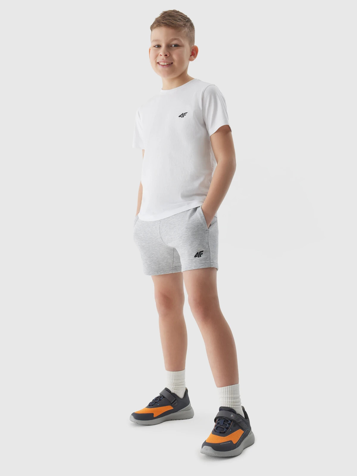 4F Boys&#039; Tracksuit Shorts - Light Grey