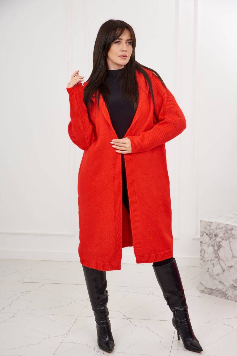 Levně Červený svetr s kapucí