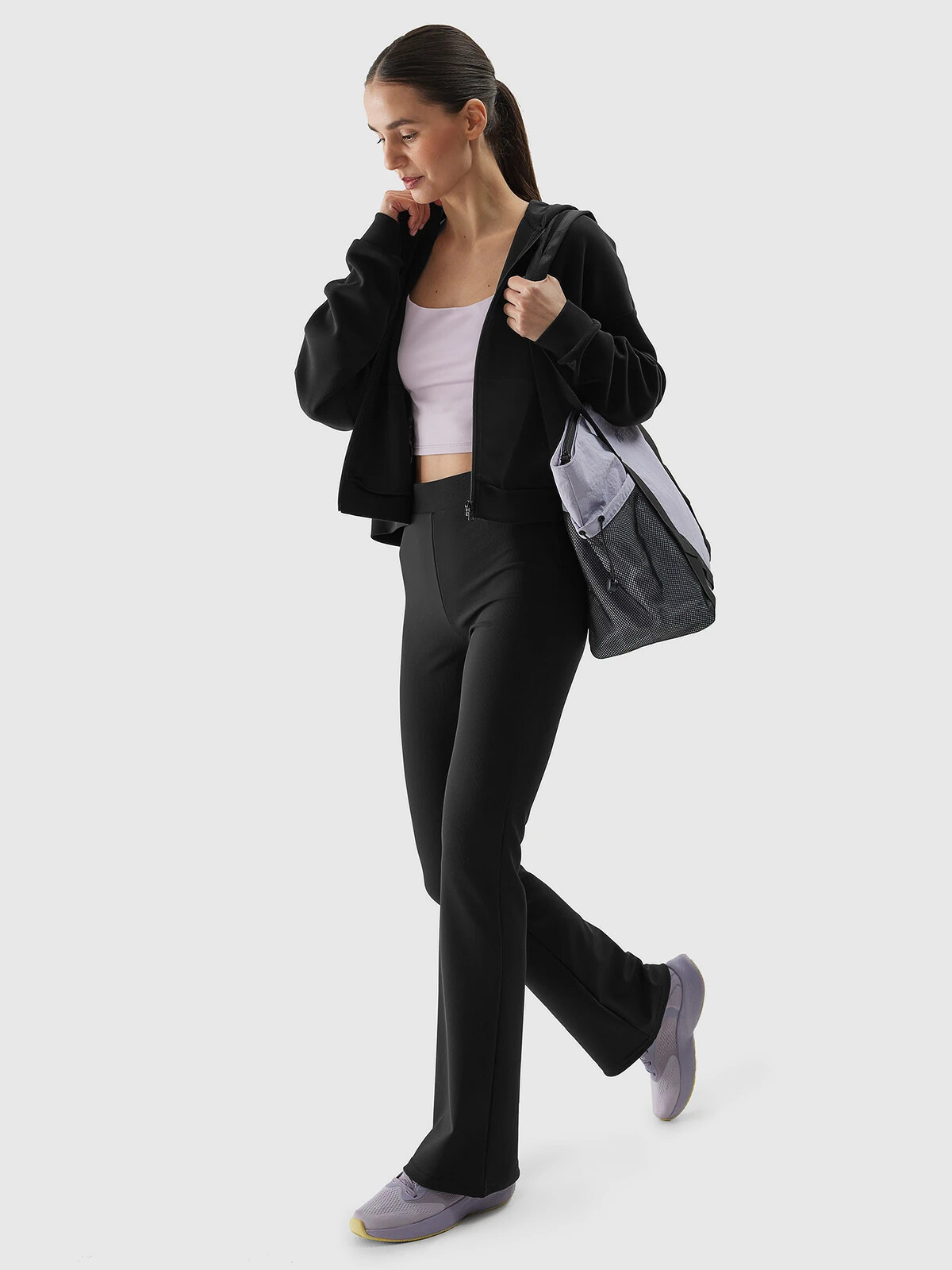 Women's sweatshirt with the addition of modal 4F - black