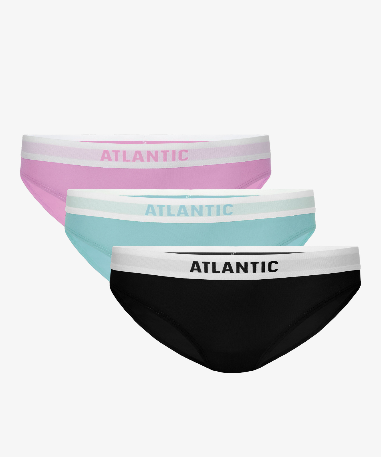 Bikini ATLANTIC 3Pack Women's Panties - Purple/green/black