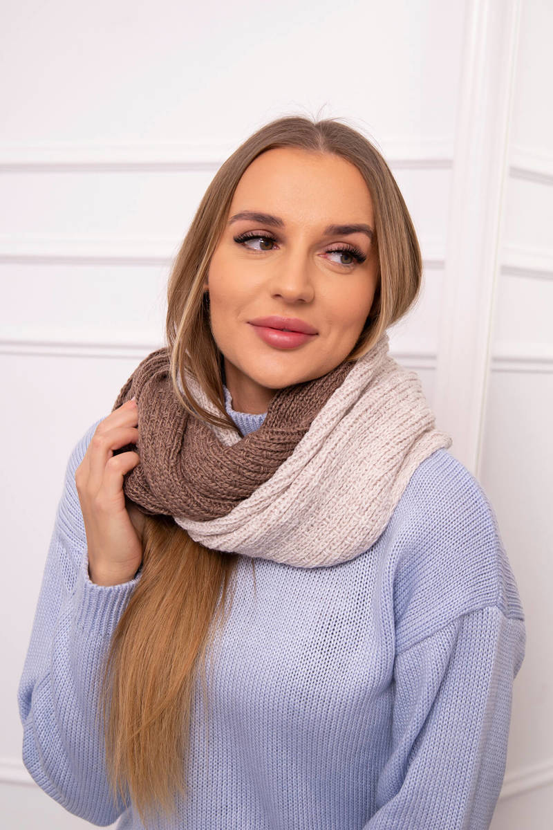 KN14 Women's two-tone chimney mokka+beige