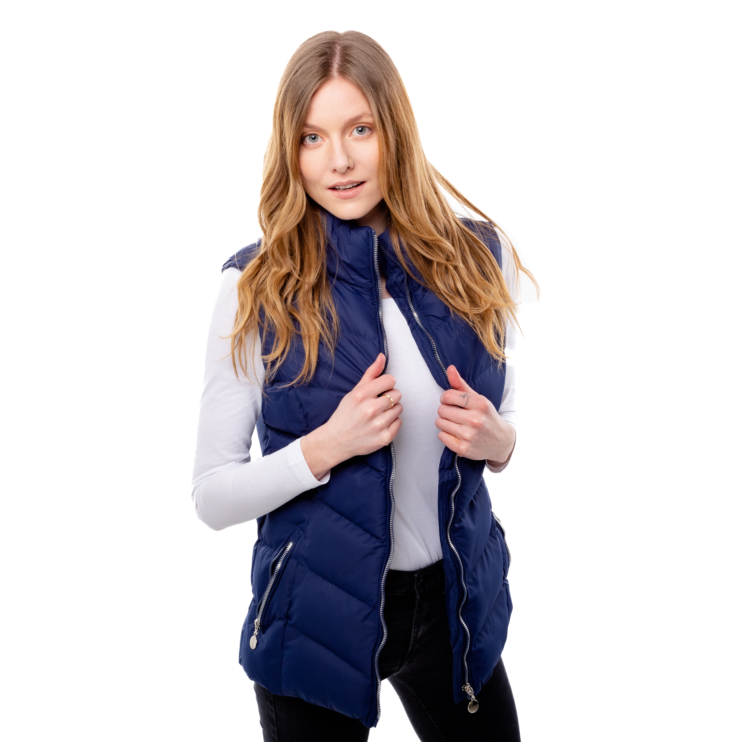 Women's quilted vest GLANO - dark blue
