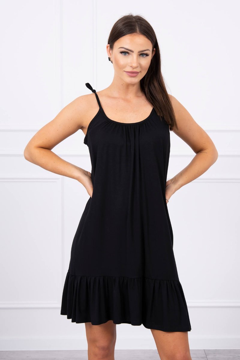 Black dress with thin shoulder straps