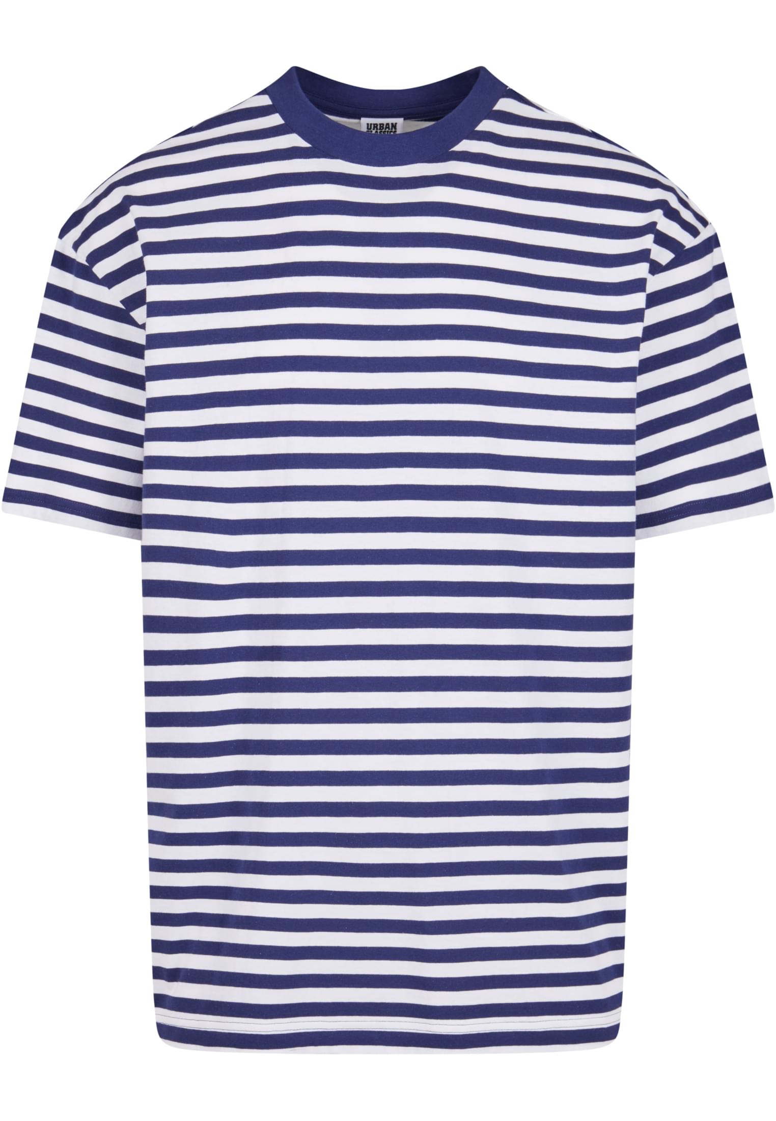 Men's T-shirt Regular Stripe - white/navy blue