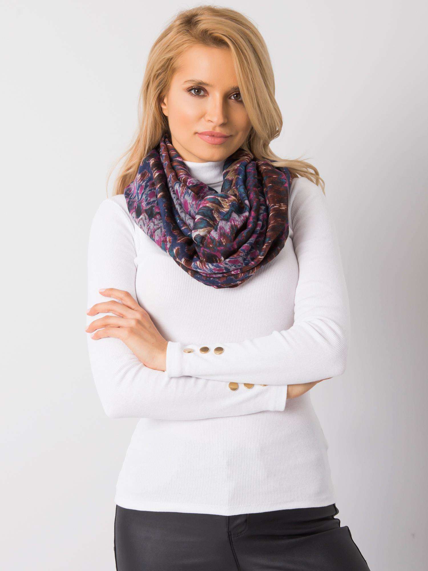 Purple And Brown Patterned Scarf