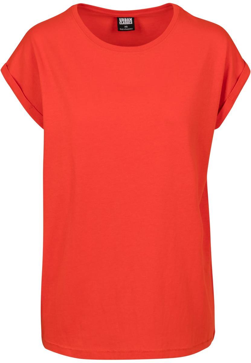 Levně Dámské tričko s prodlouženým ramenem krvavě oranžové