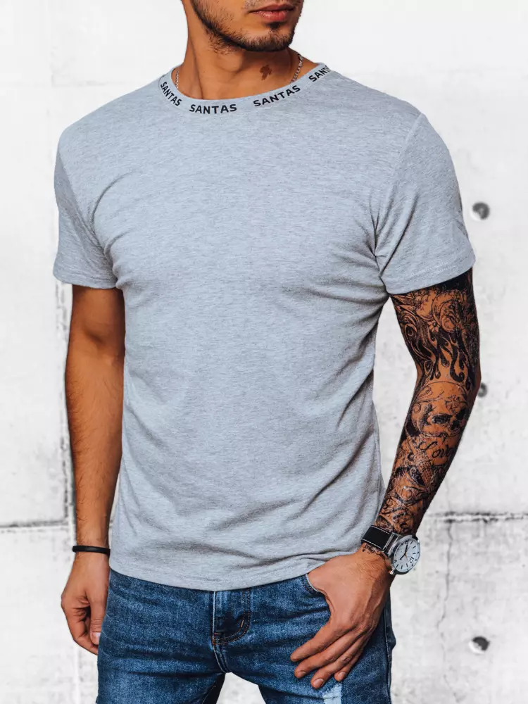 Men's T-shirt with light grey print Dstreet
