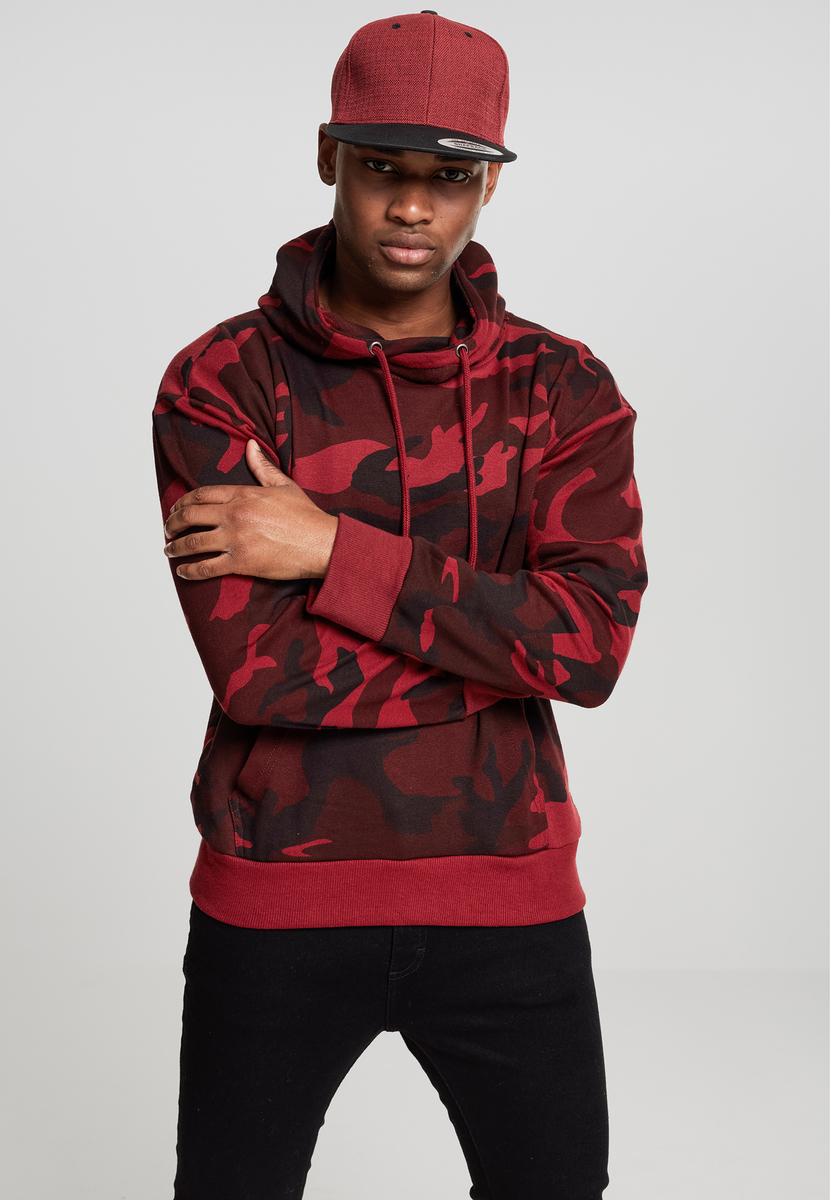 High Neck Camo Hoody Burgundy Camo