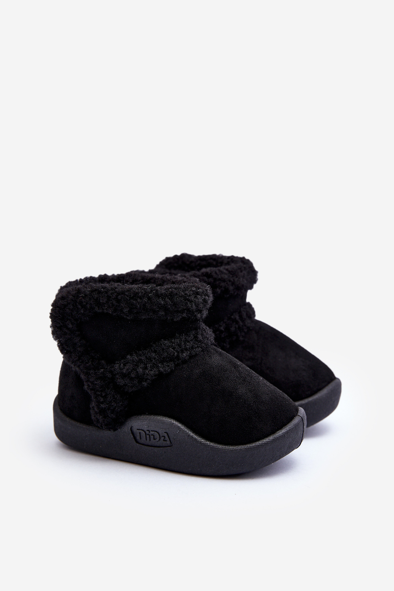 Children's Velcro Snow Boots Black Unitia