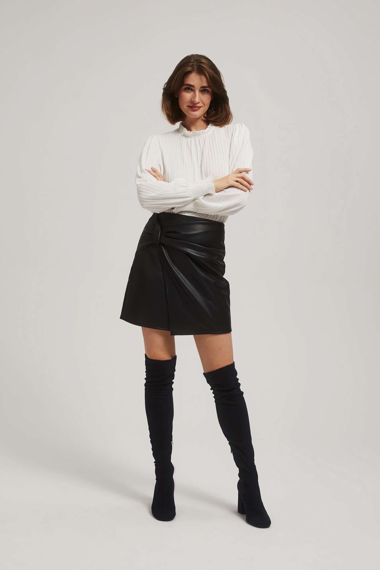 Skirt made of imitation leather