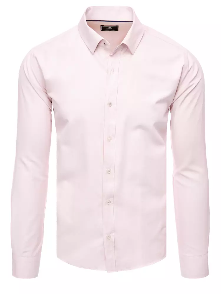 Levně Elegantní světle růžová pánská košile Dstreet