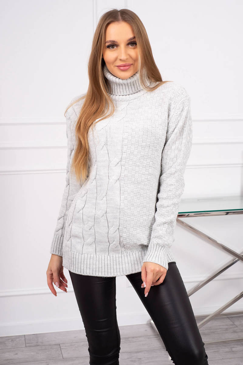 Sweater with turtleneck in gray