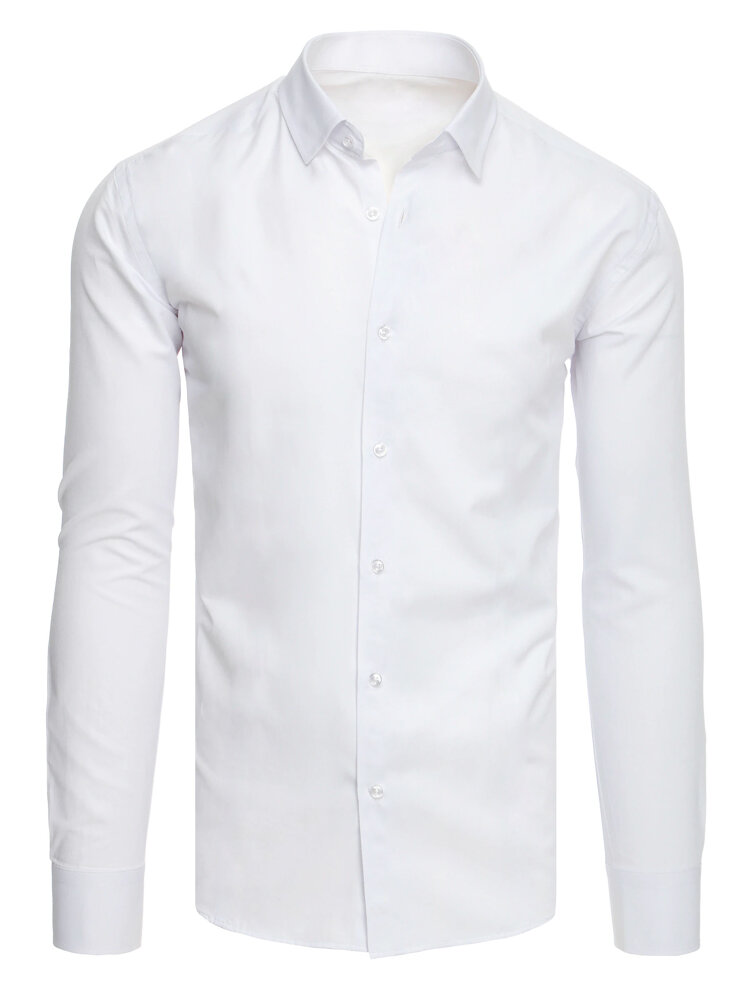 Levně Elegantní bílá pánská košile Dstreet