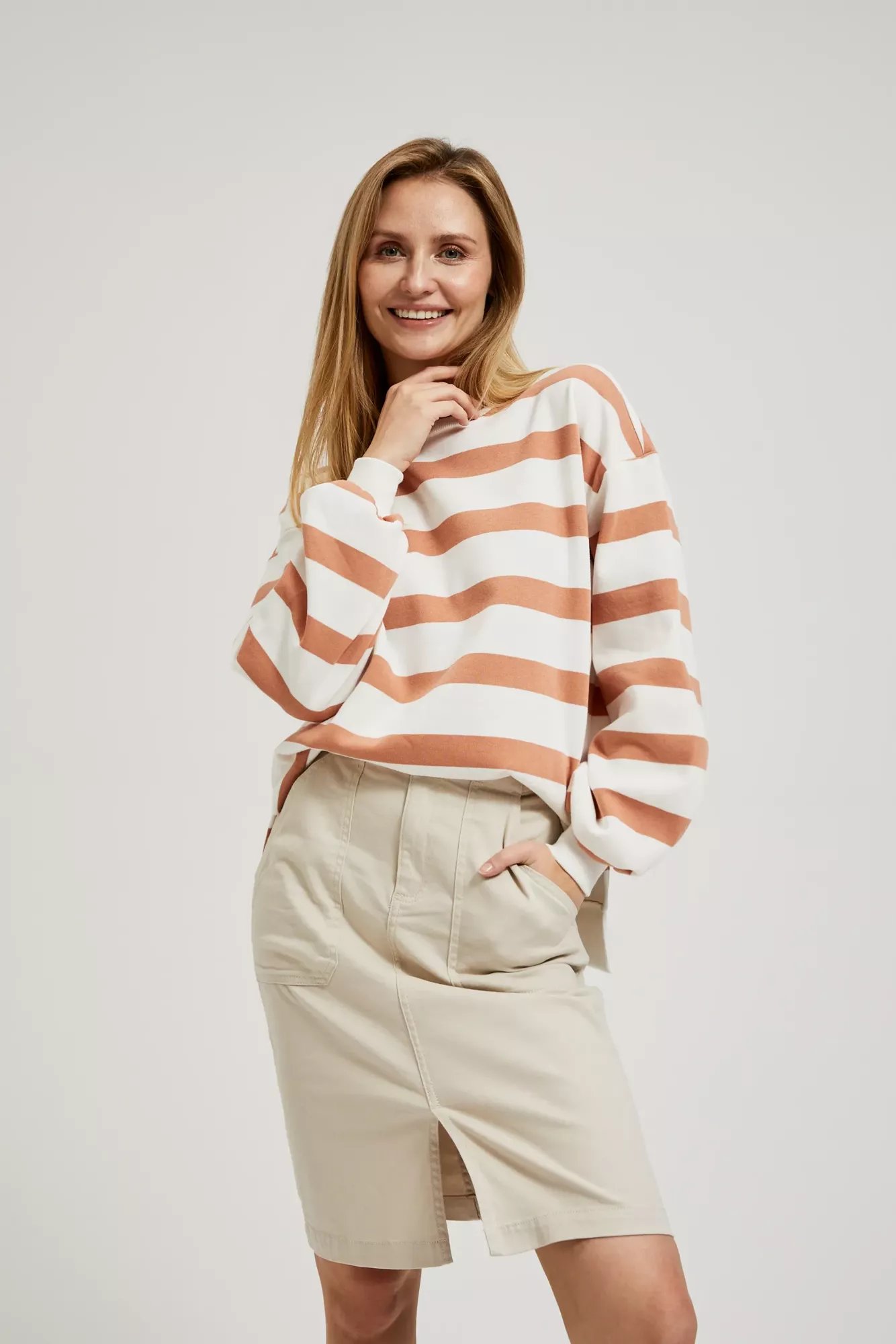 Marisse Womens Sweatshirt L-Bl-4313 L.Brown