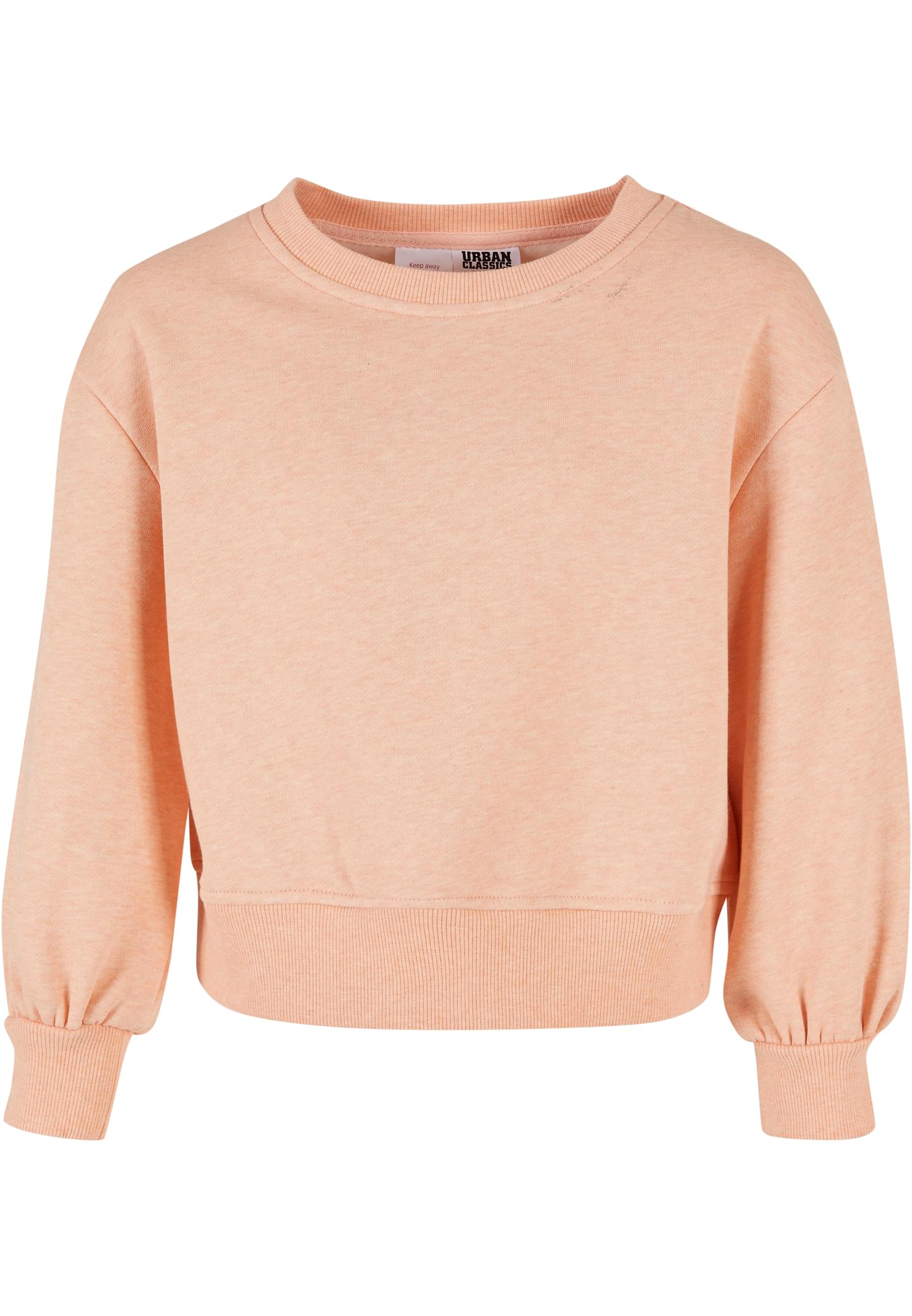 Girls' Oversized Color Melange Crewneck Papaya Melange