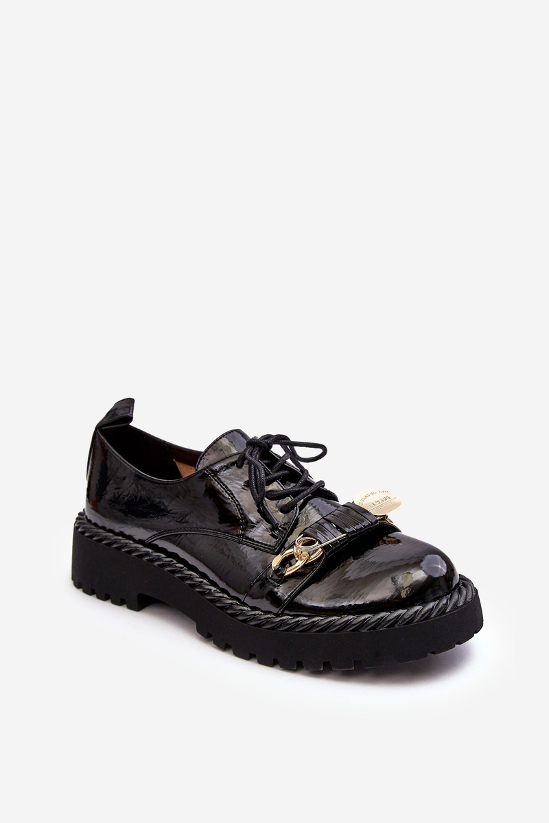 Levně Dámské patentované boty D&A Black