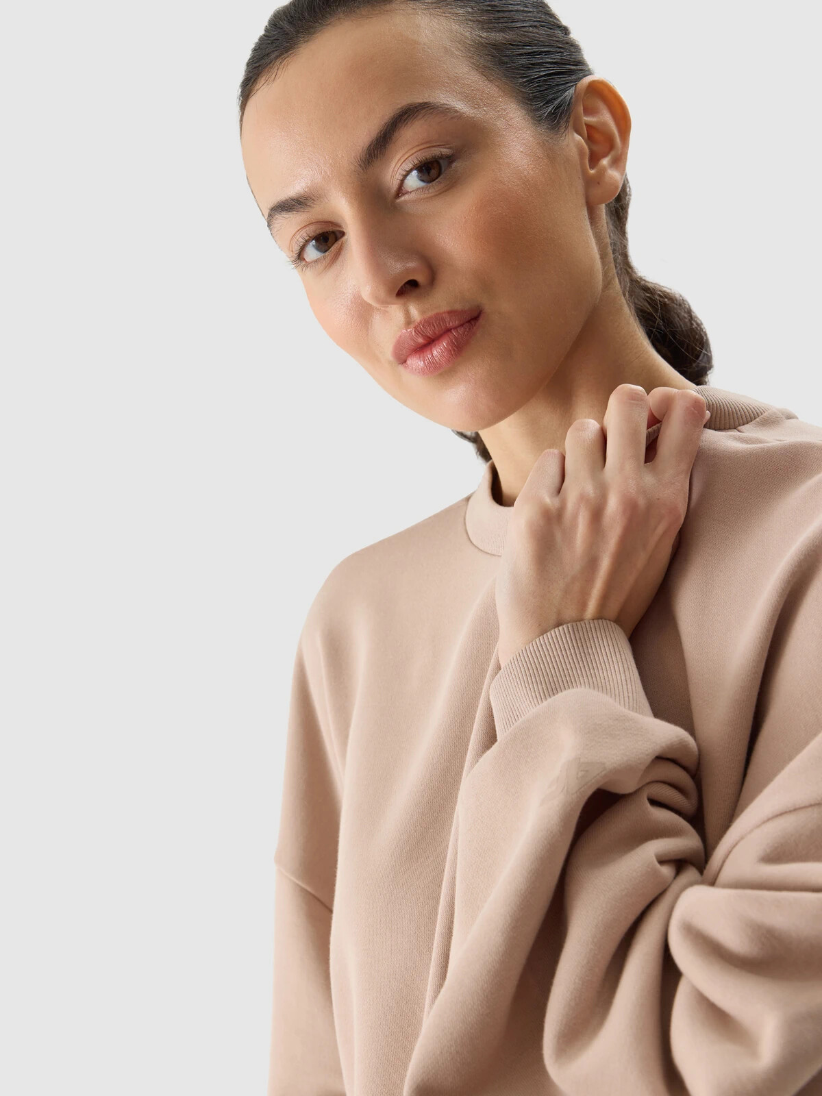 Women's oversize sweatshirt 4F - beige