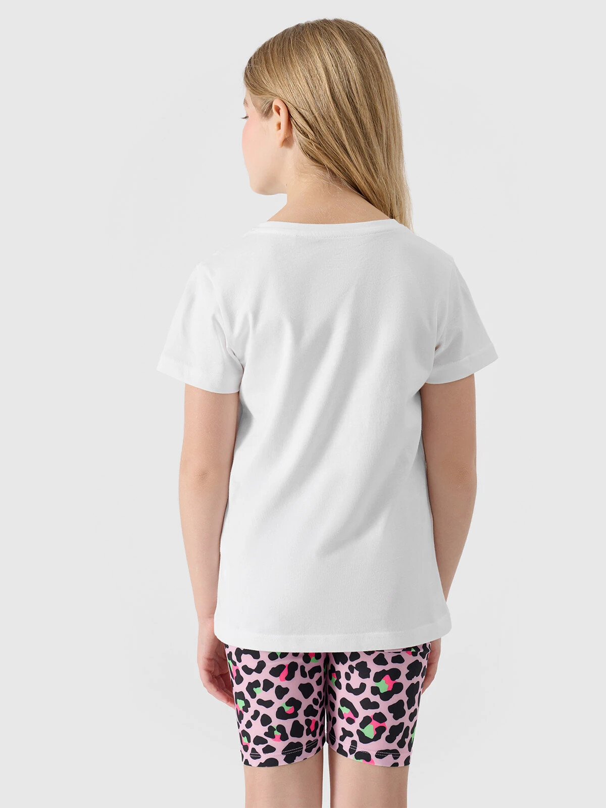 Girls' T-shirt with 4F print - white