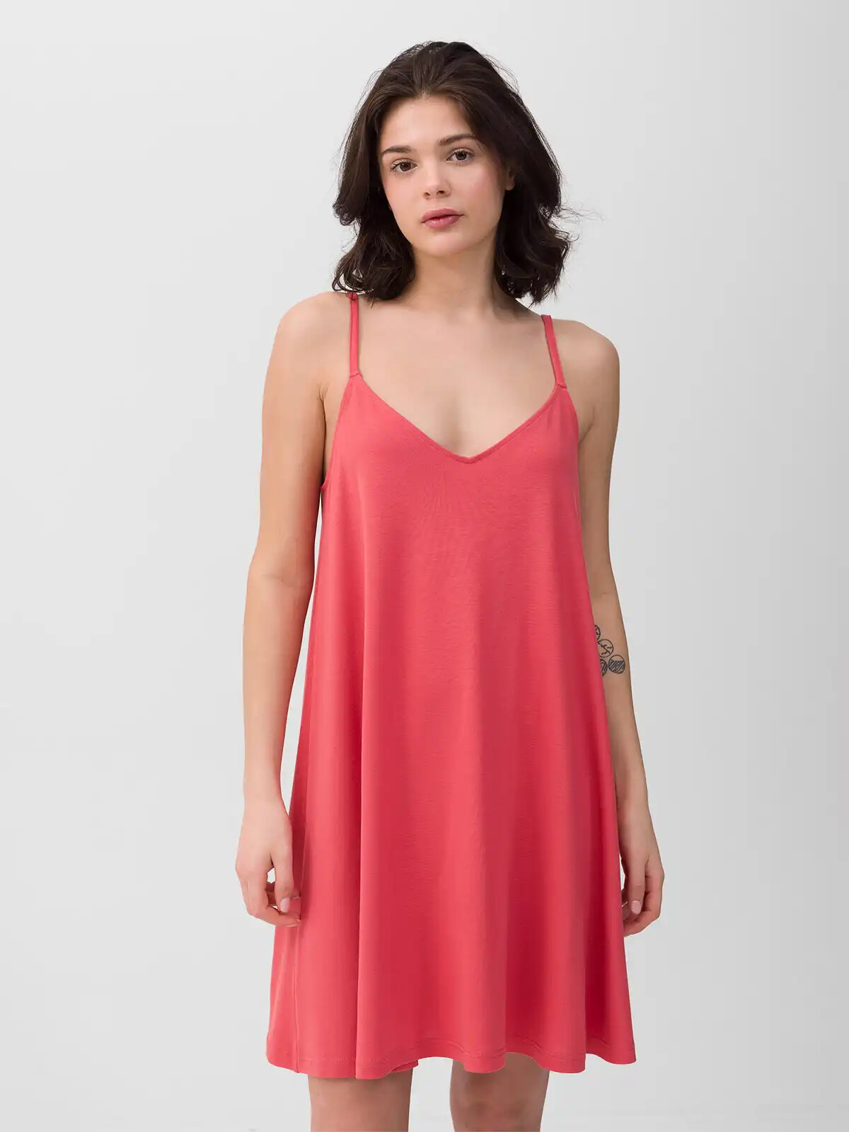 Women's 4F neckline strapless dress - orange