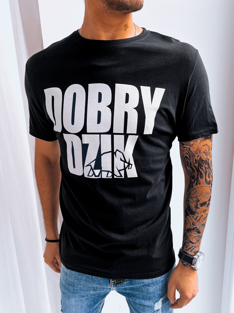 Black men's T-shirt with Dstreet print