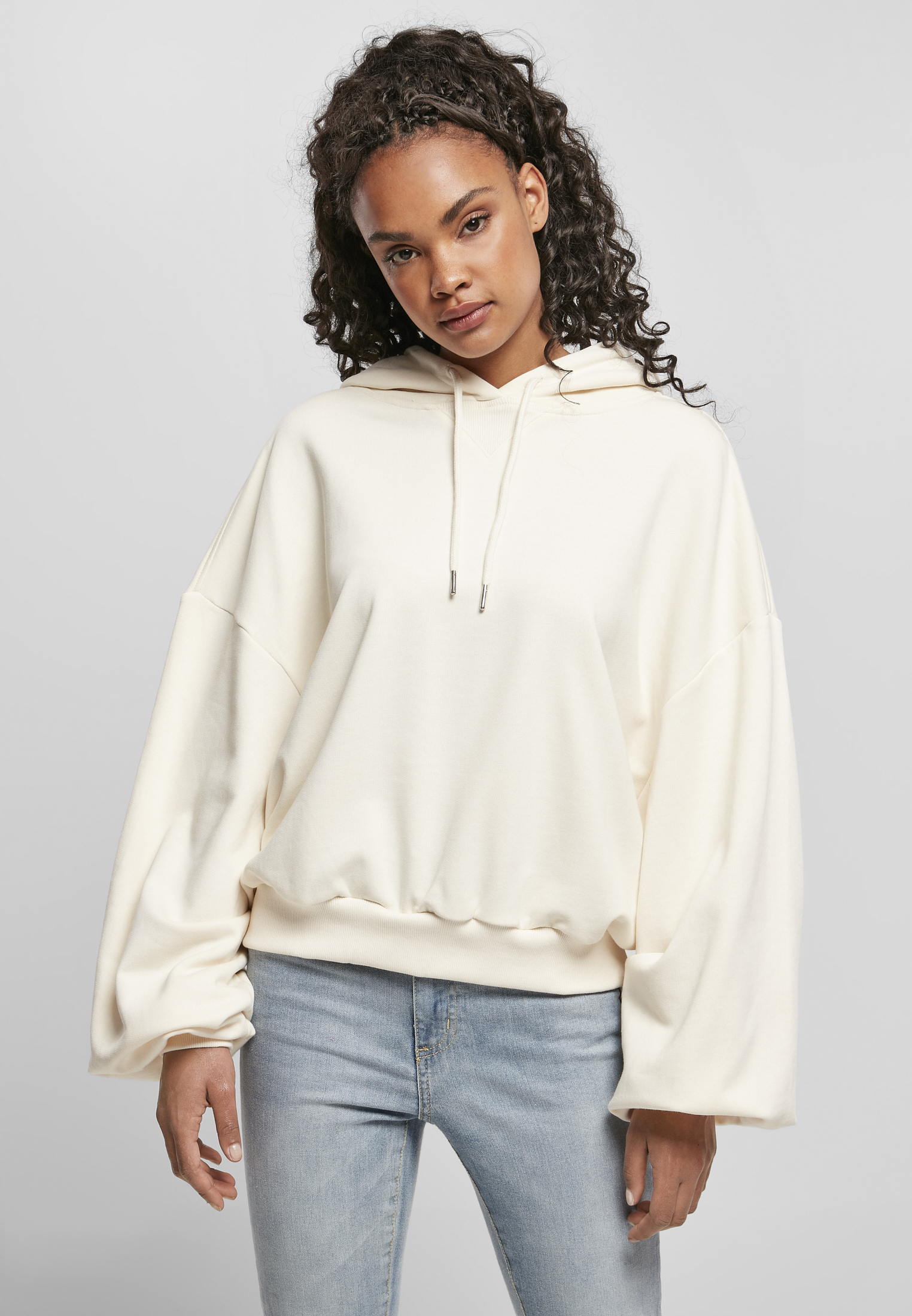Women&#039;s Organic Oversized Terry Cloth Hooded Whitesand