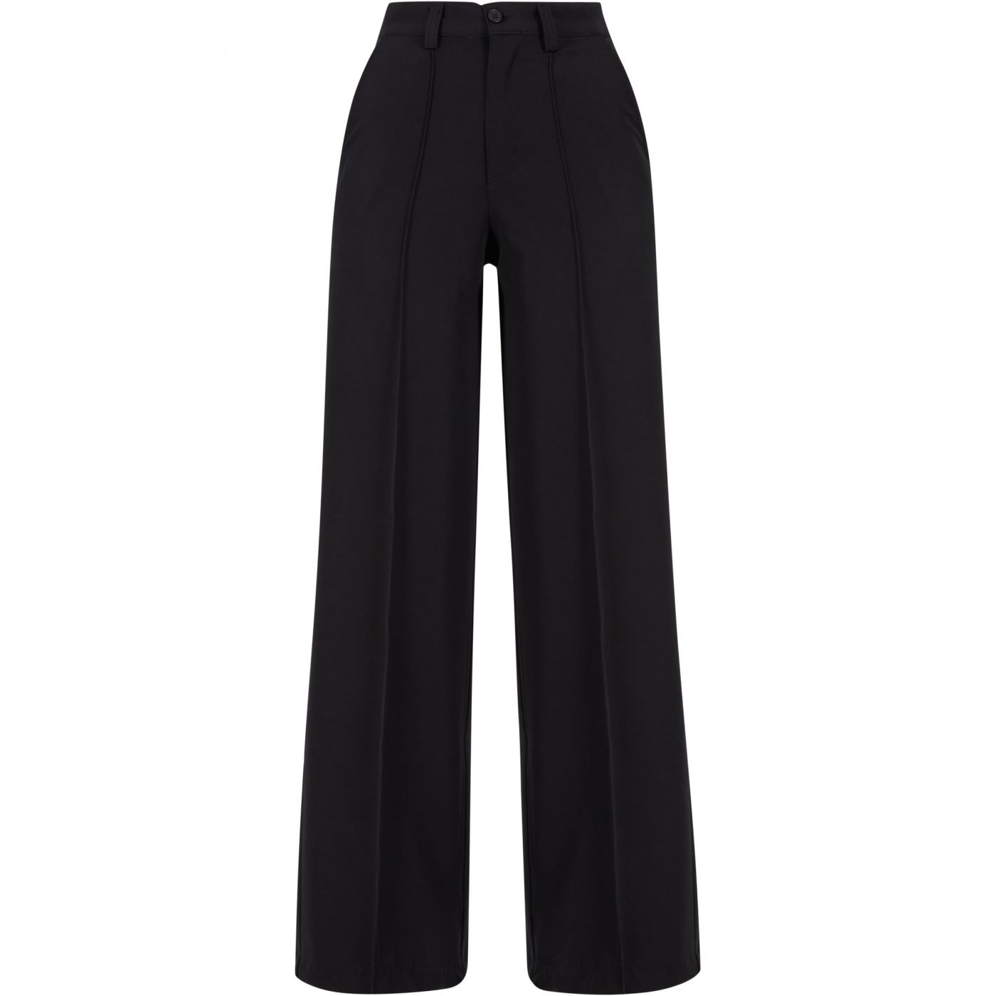 Women's Wide Pleated Trousers - Black