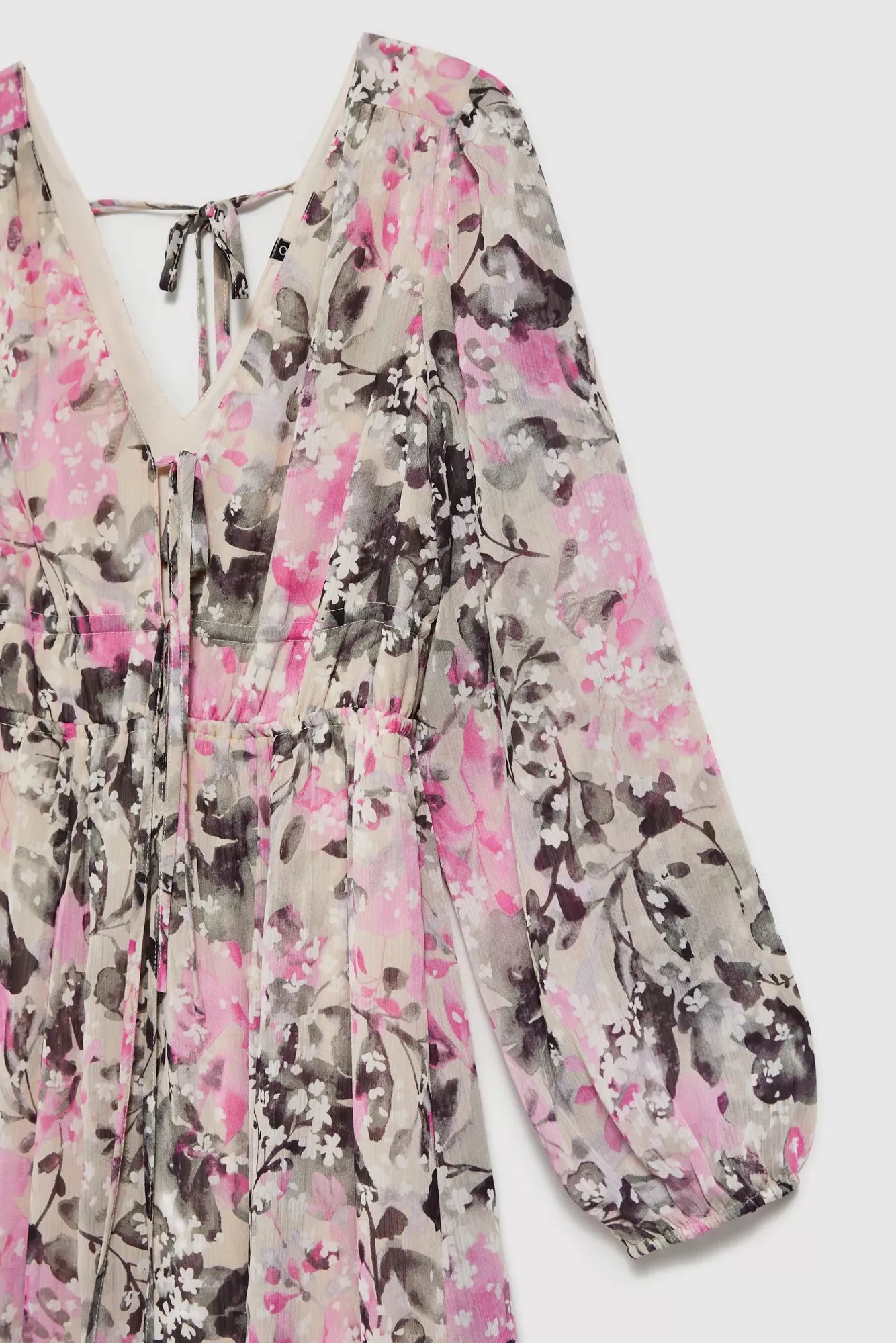 Marisse Gray Floral Maxi Dress