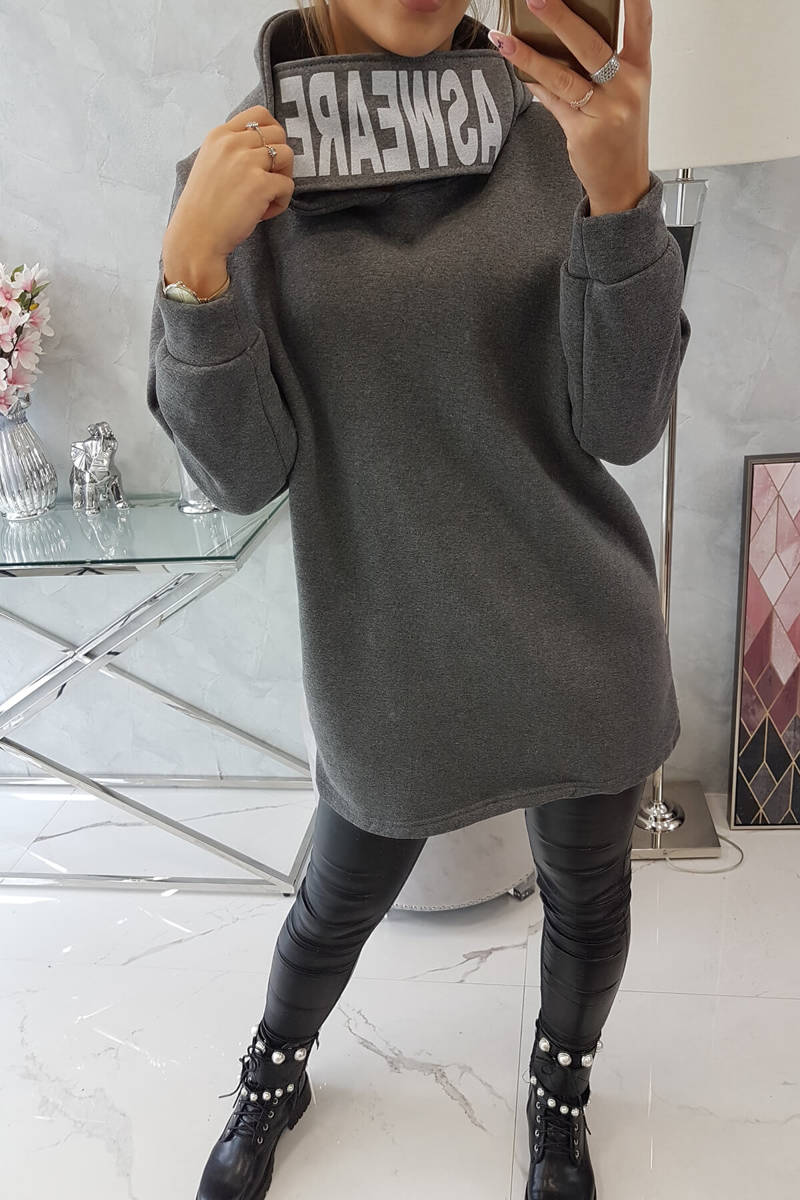 Tricou căptușit cu grafit glugă