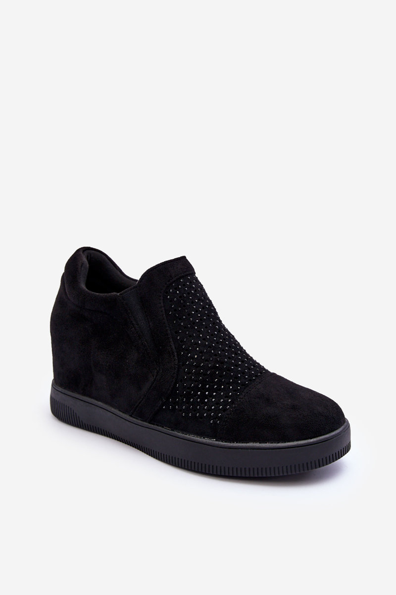 Women's Low Suede Trimmed Ankle Boots Black Afarena