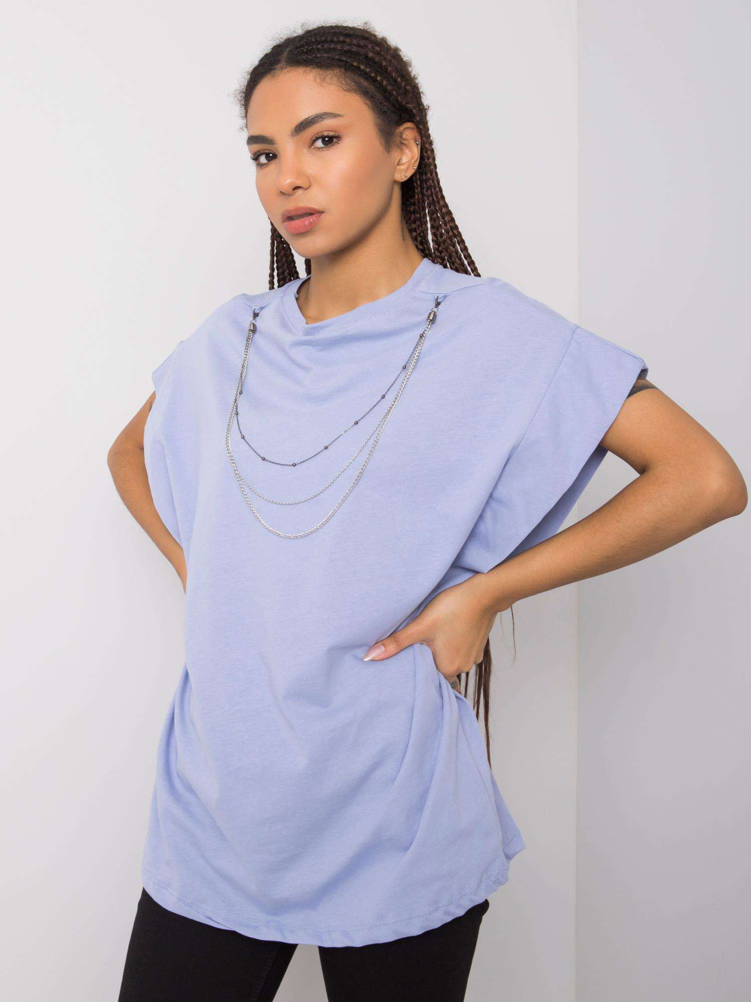 Blue T-shirt With Necklace Arianna RUE PARIS