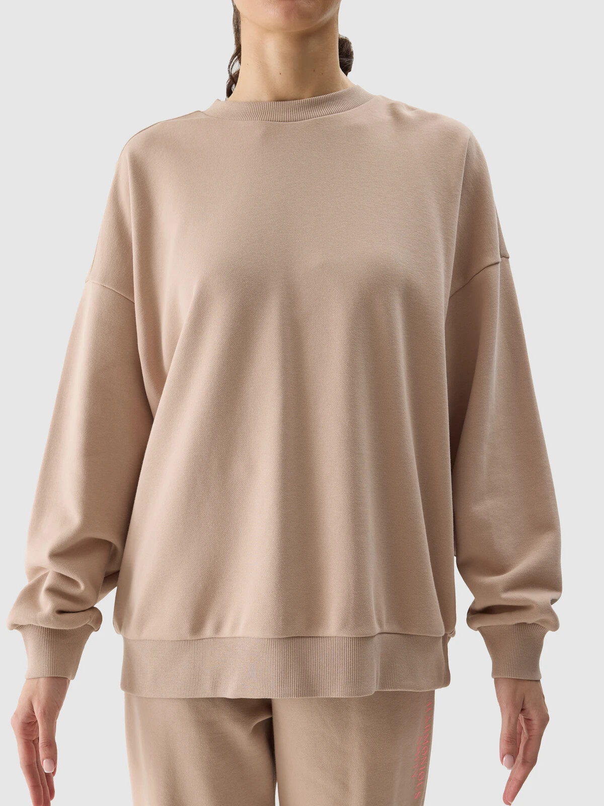 Women's oversize sweatshirt 4F - beige