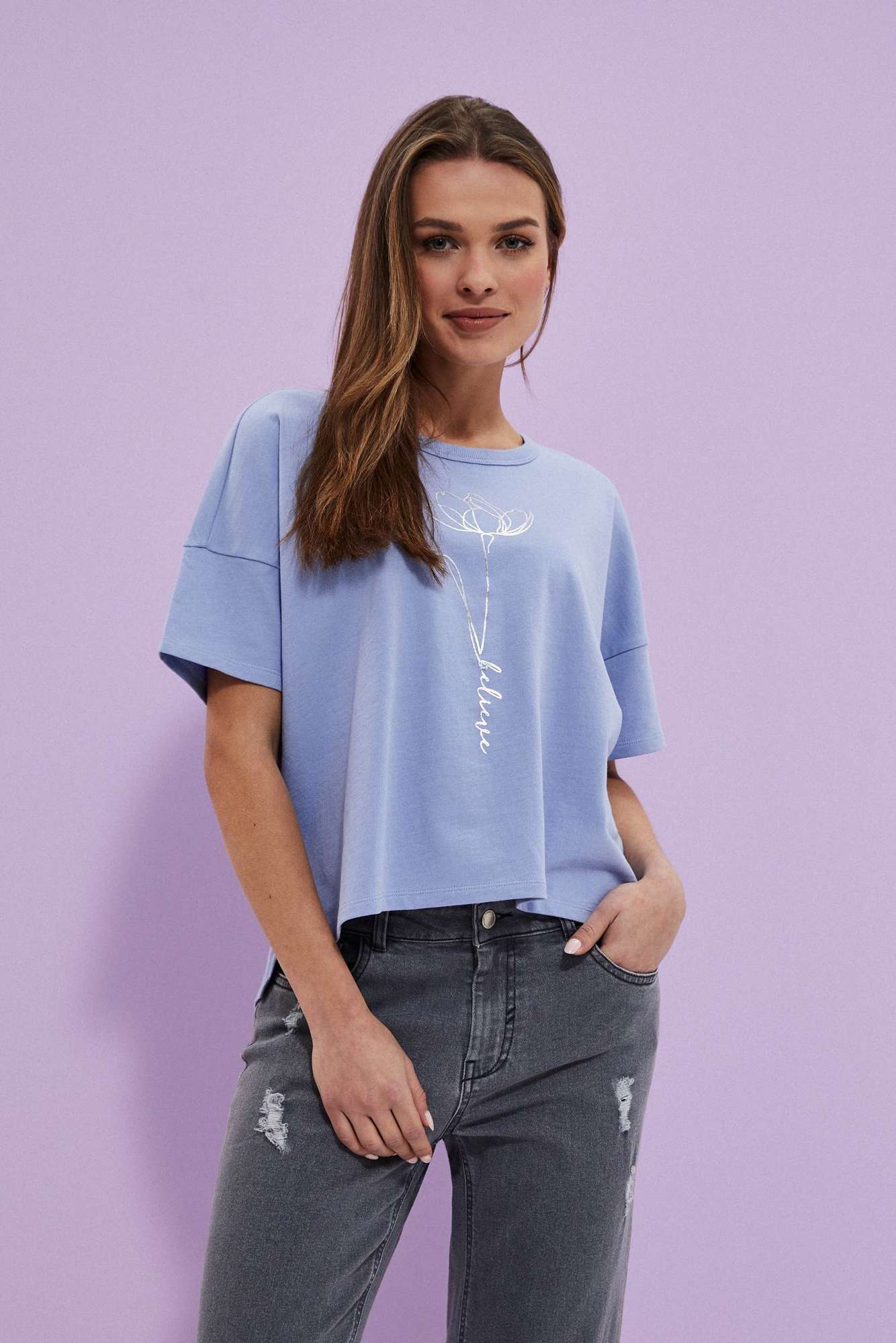 Short-sleeved Sweatshirt - Blue