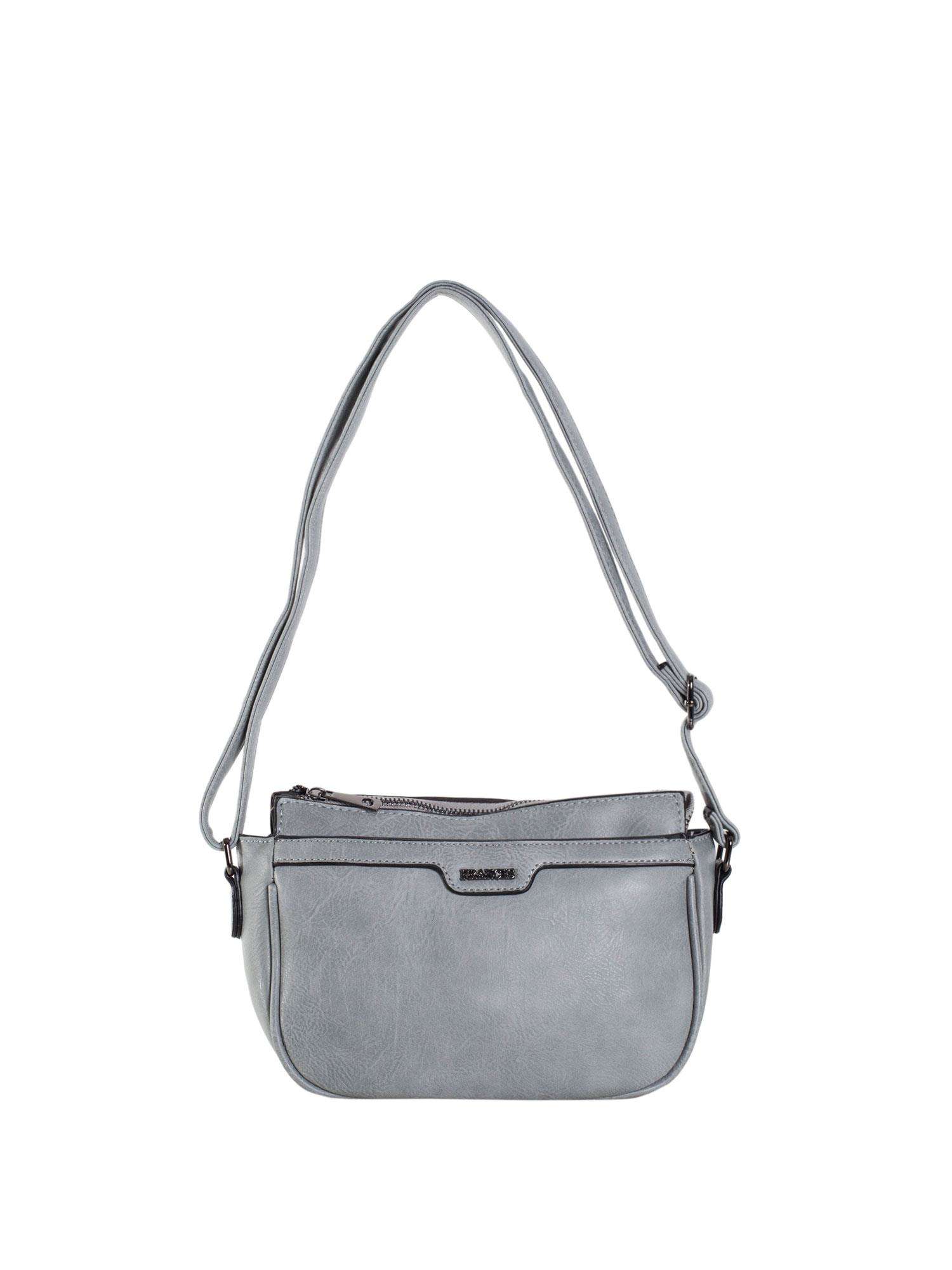Grey messenger bag made of ecoleather