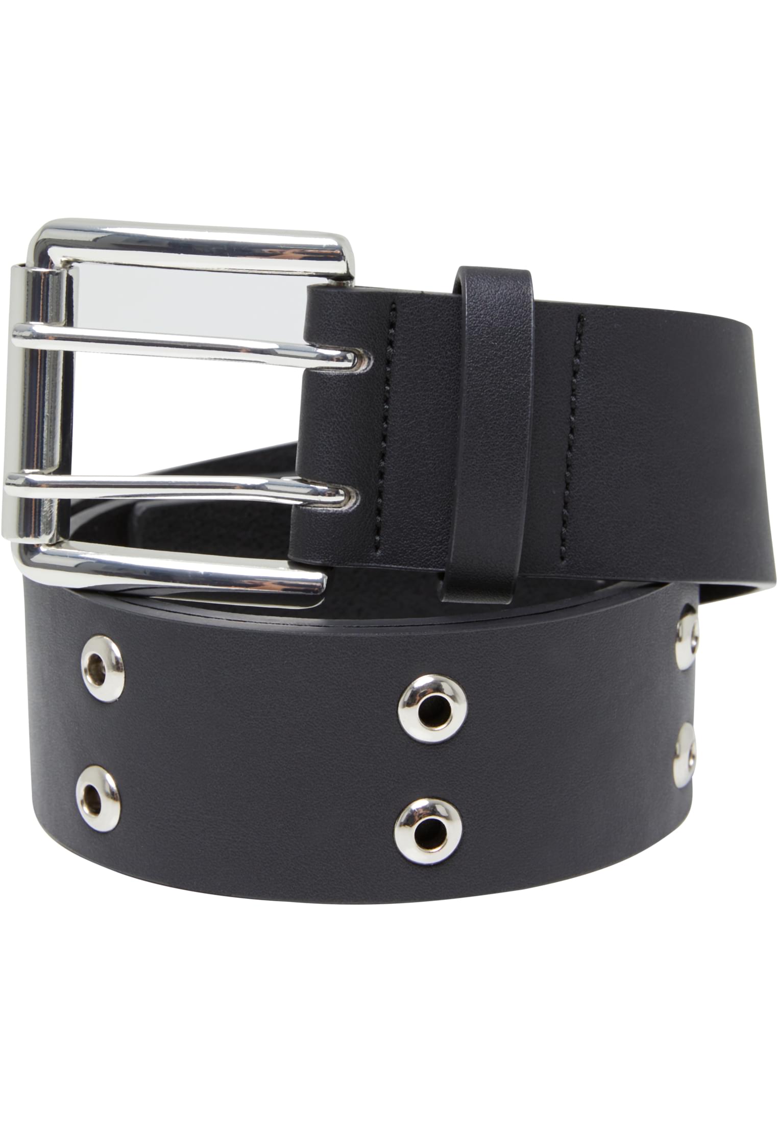 Double Eyelet PU Belt Black