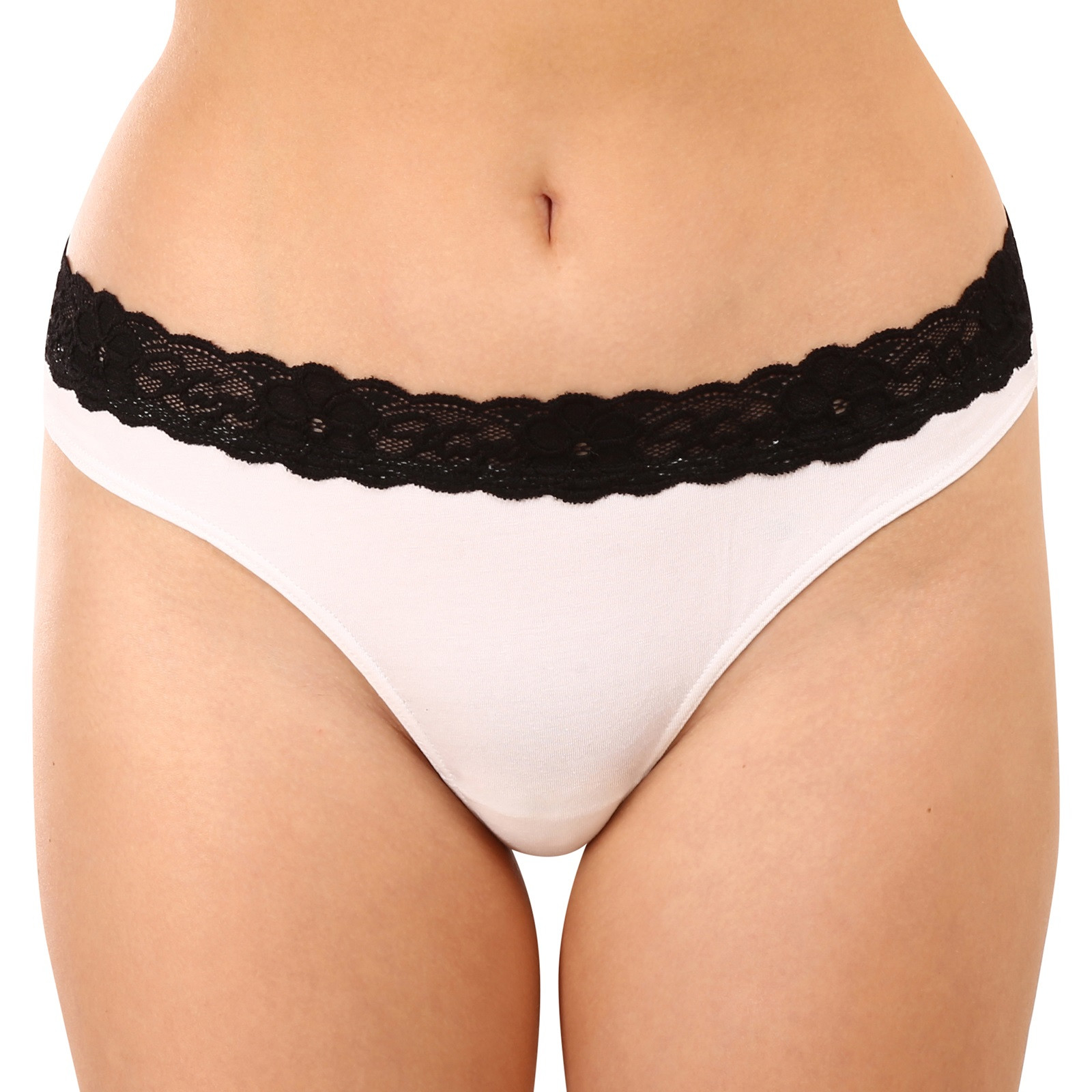 Women's Thong Styx With Lace White