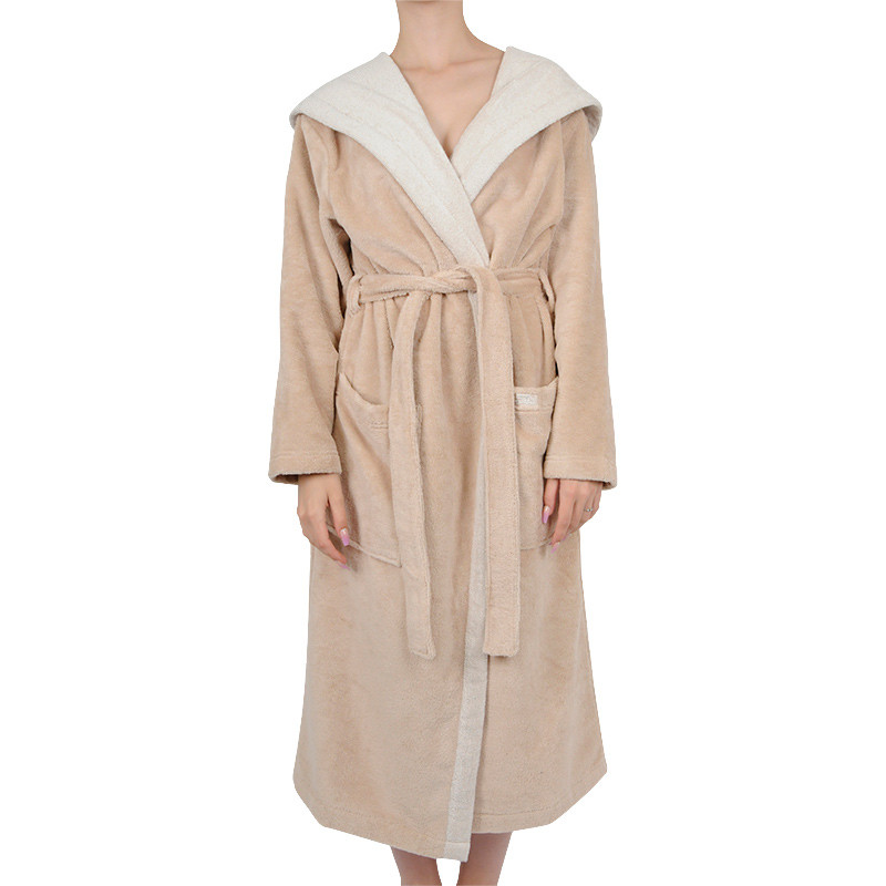 Styx Hooded Bathrobe Beige (ZK8251)