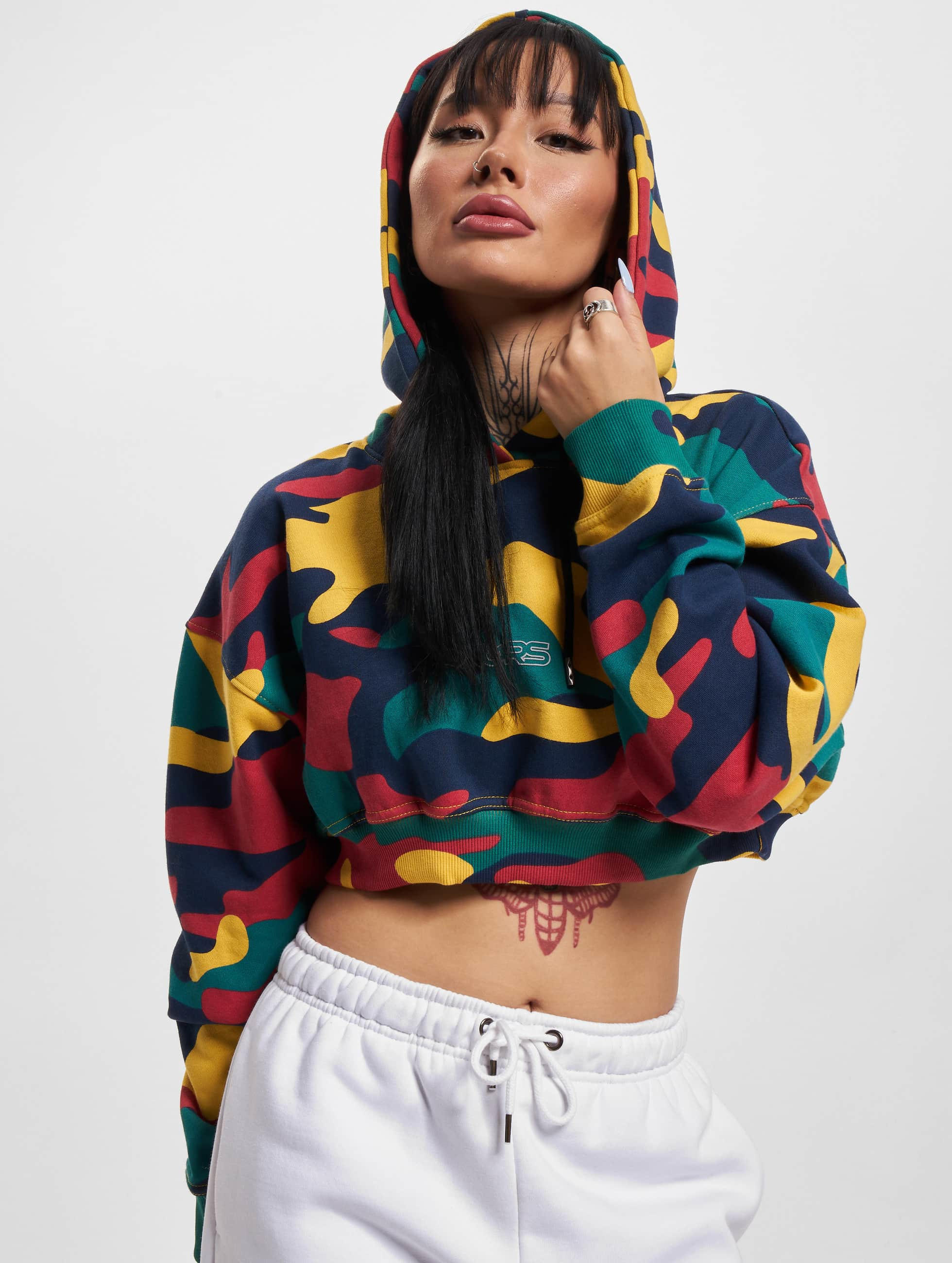 Women's crop sweatshirt HideMe Hoody colorful