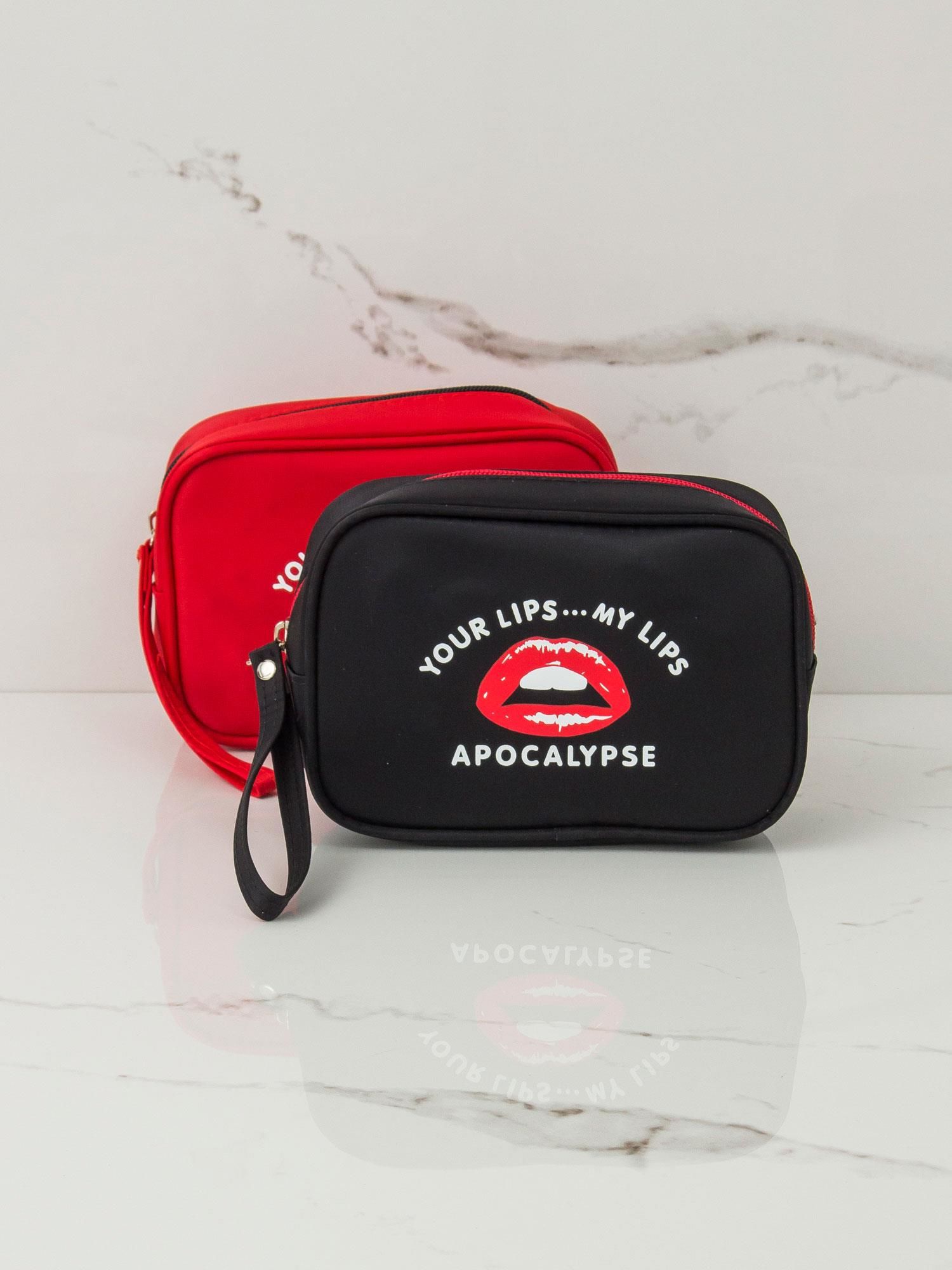 Women´s cosmetic bag with a handle black