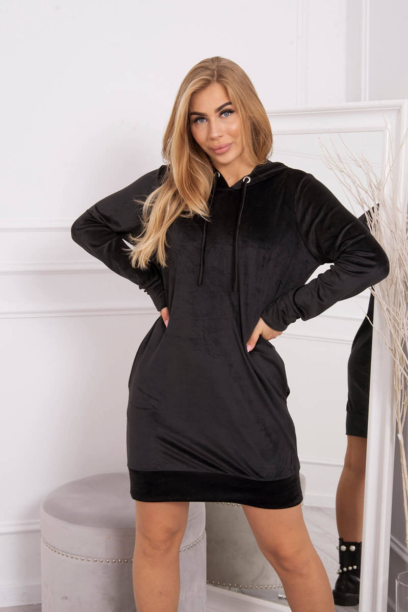 velor-dress-with-a-hood-black