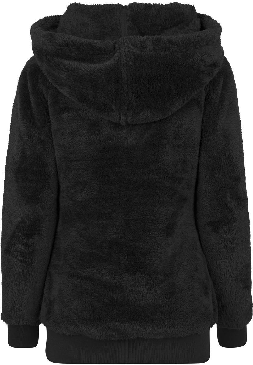 Women's Long Teddy Hoody Black