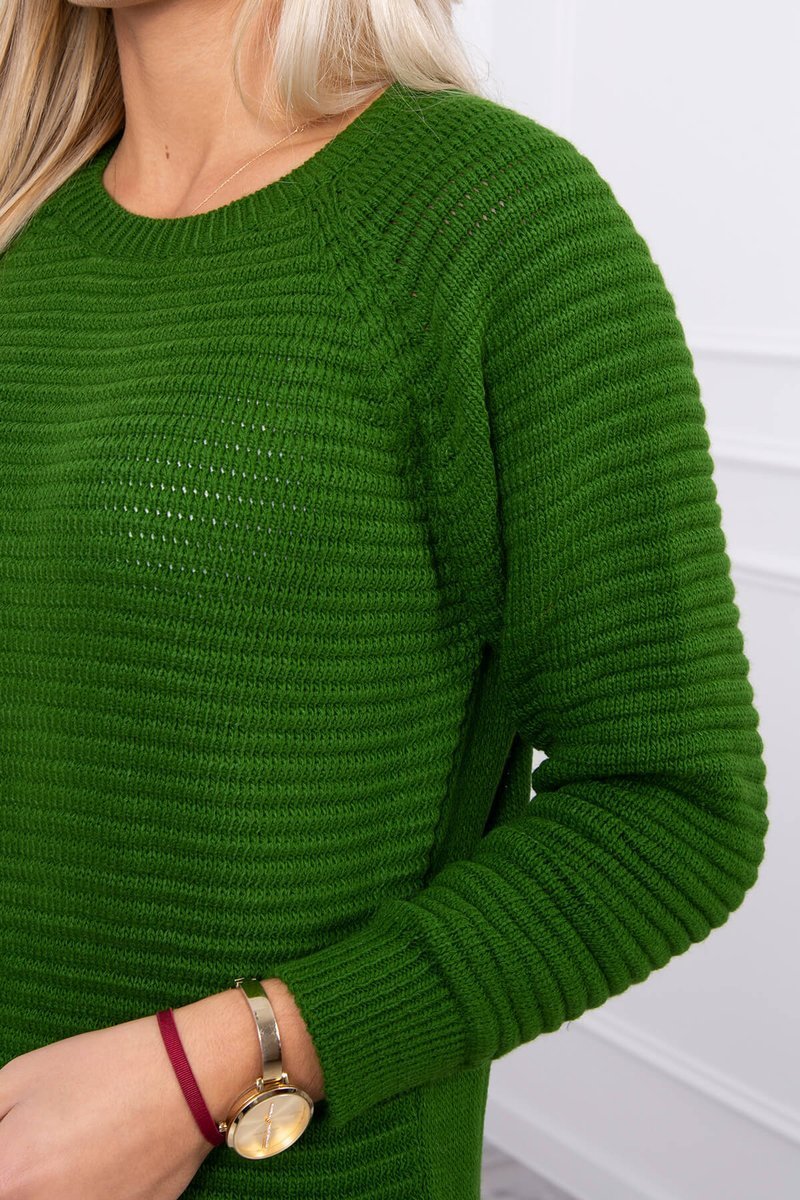 Striped Sweater Dress Green