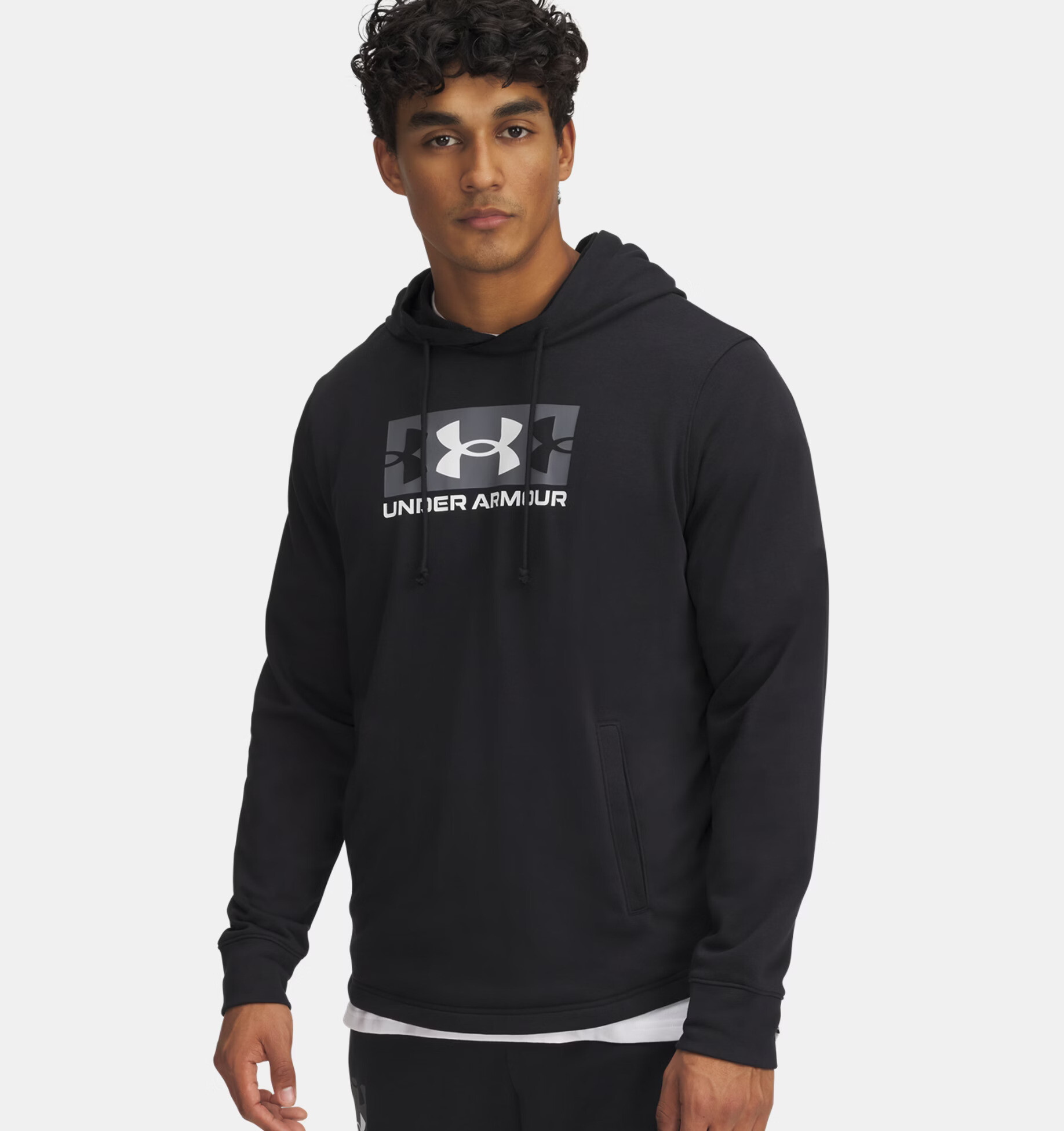 Mens Under Armour Rival Terry Logo Hood Sweatshirt