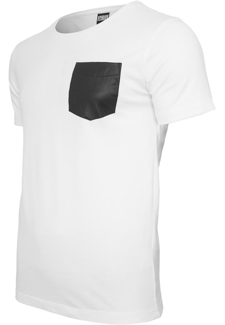 Levně Kapesní tričko ze syntetické kůže wht/blk