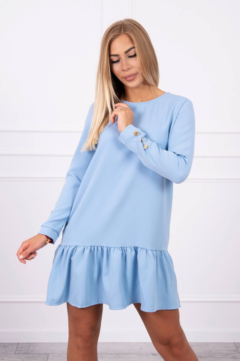 Dress With Ruffle Blue