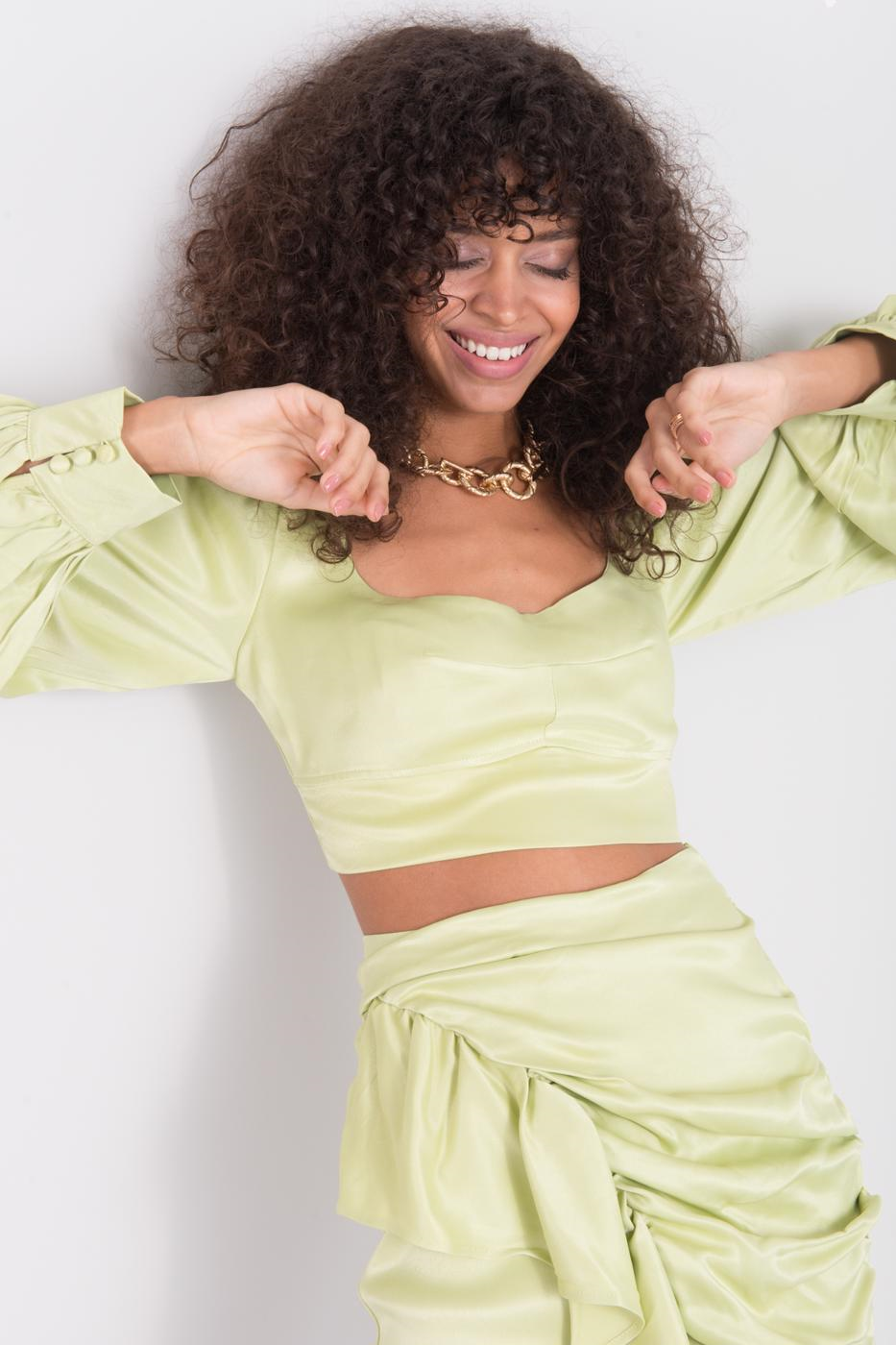 Bluza verde BSL Lime cu maneci lungi