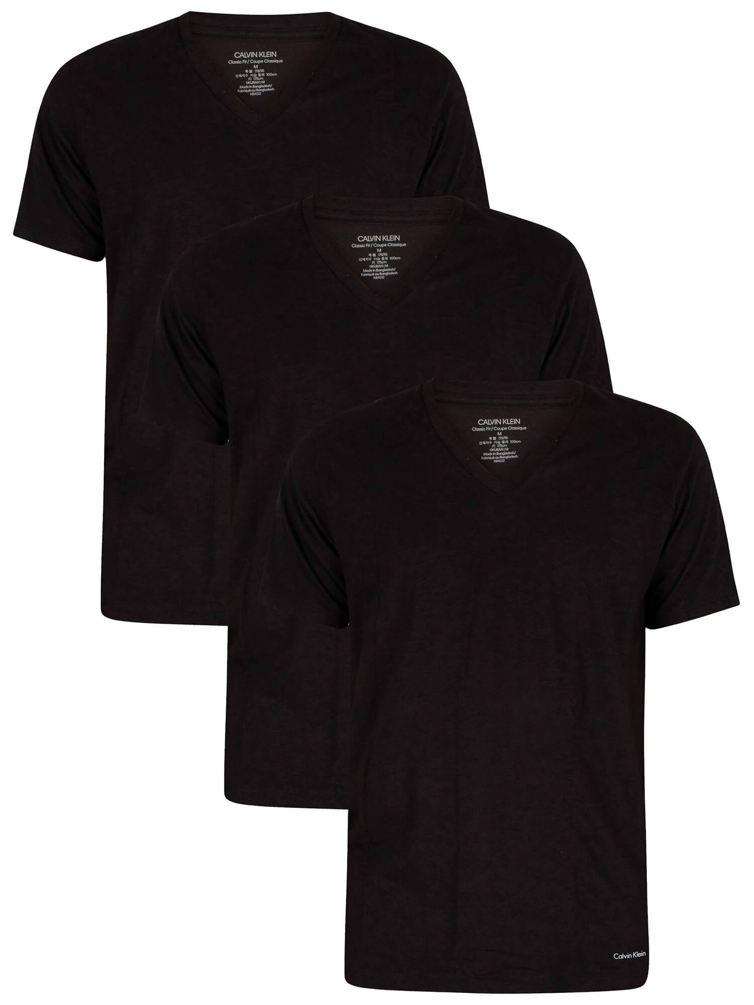 3PACK men's t-shirt Calvin Klein black (NB4012A-001)