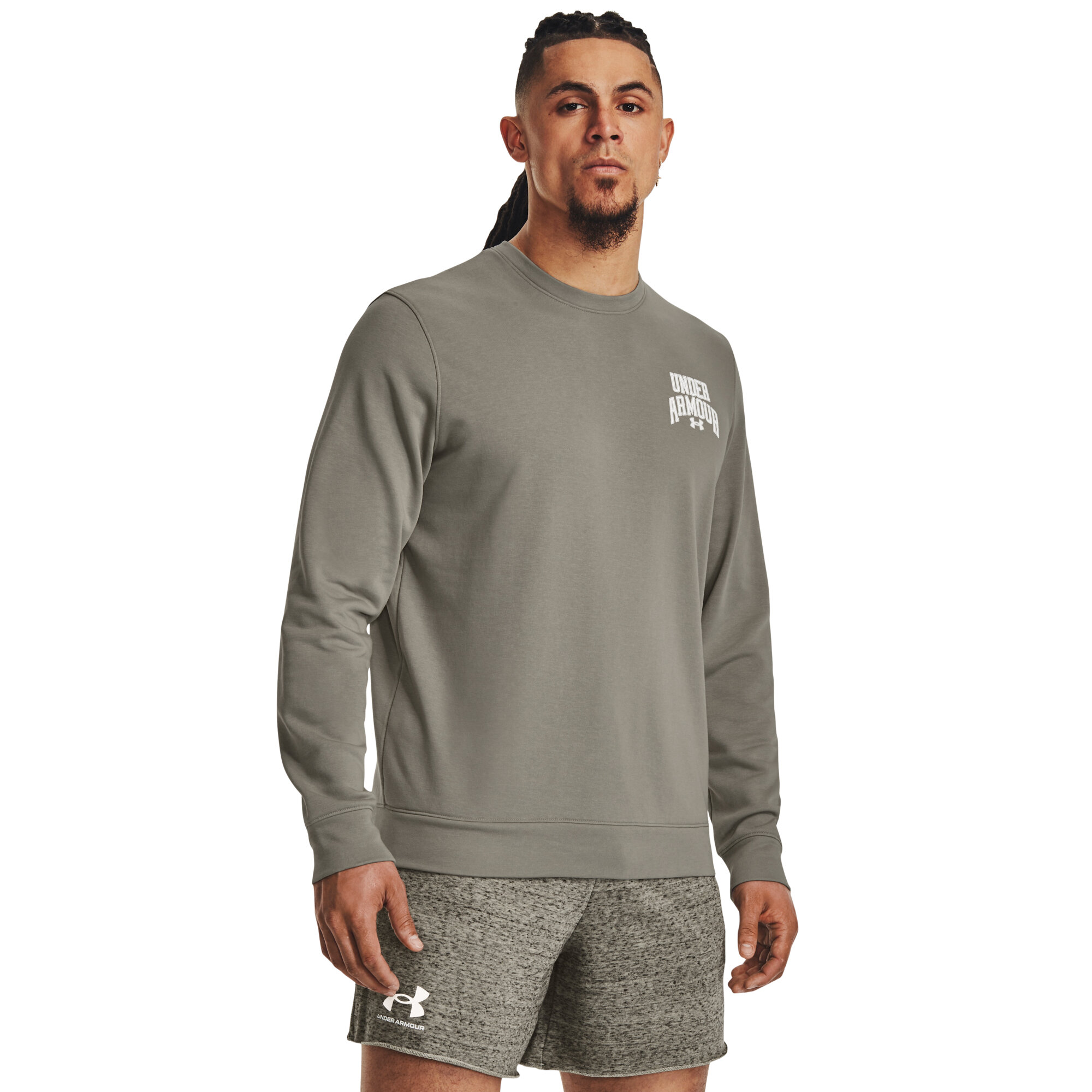 Mens Under Armour Rival Terry Graphic Crew Sweatshirt