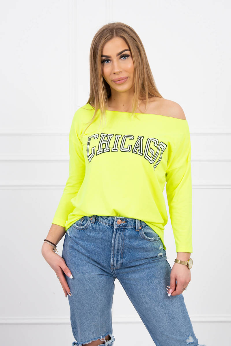 Blouse With Chicago Yellow Neon Print